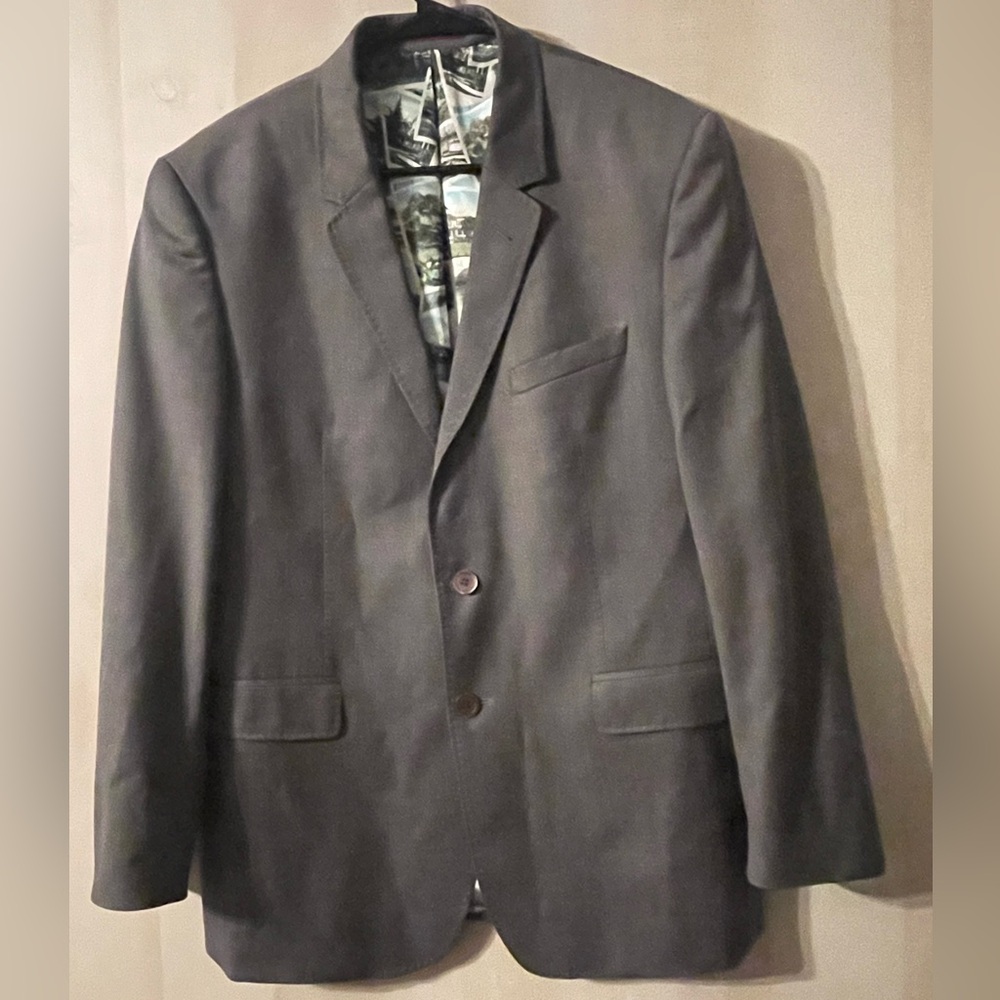 TED BAKER GREY "GATBUG" BLAZER JACKET COAT 40R 2 BUTTON